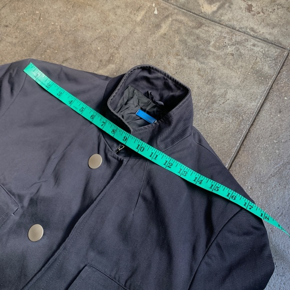 Vintage Dark Blue Made In Italy Long Jacket Coat Vgrantham - Picture 6 of 11